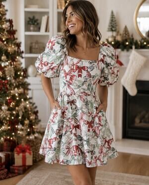 crown & ivy | Dresses | Crown Ivy Light Blue And White Printed Midi Dress